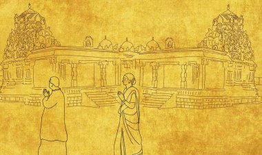 Why do we move clockwise around the idol in temples?